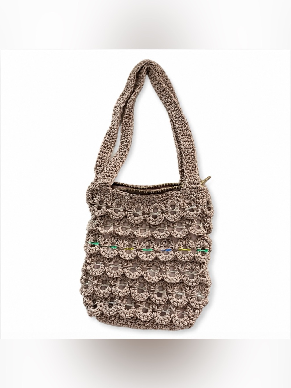 Handcrafted Upcycled Bag Made of Soda Pop Tabs and Hand Stitched and Sewn